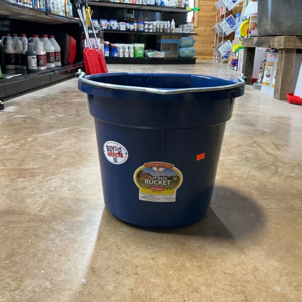 20 Qt. Little Giant Plastic Flat Back Bucket Dark Blue