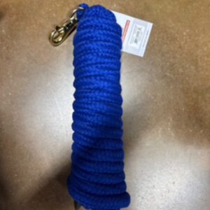 Tough-1 Royal Blue Rolled Cotton 25" Lunge Line Hand Stop Bolt Snap Horse Tack